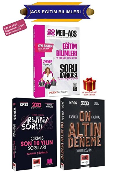 İndeks Akademi 2026 MEB AGS Eğitim Bilimleri Soru Bankası+Yargı Eğitim Çıkmış...