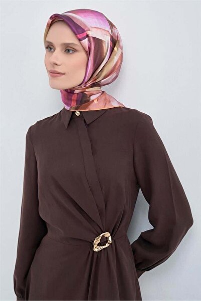 Armine Tivil Pure Silk Scarf 9510 - 33 Purple Pink Pastel Pattern