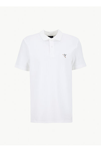 Fabrika Beyaz Erkek Slim Fit Polo T-Shirt F5SM-TST 2779 N
