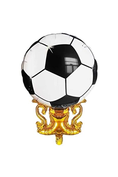 parti sürprizi Black and White Cup Shaped Soccer Ball Foil Balloon 1 Piece
