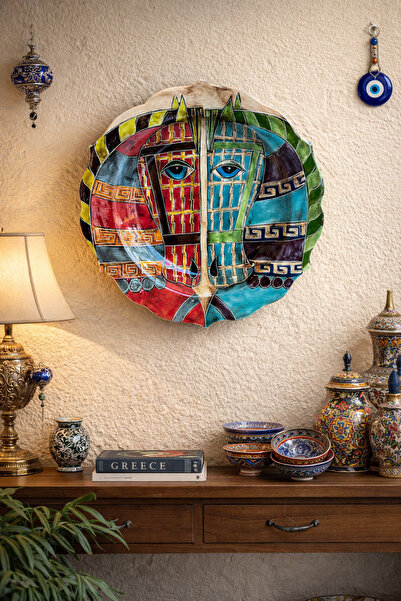 Cappadocia Art Gallery Kapadokya El Yapımı At Figürlü Seramik Tabak – 30 cm, ...