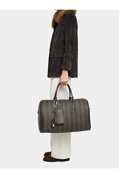 PARFOIS Çizgili ve Charmlı Seyahat Weekend Çanta