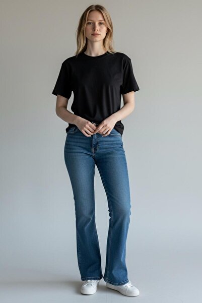 gzar Mavi İspanyol Paça / Bootcut Jean (Bol Paça)