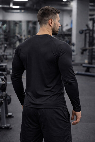 Tayzon Premium Compression Uzun Body Fitness&Gym Body Sporcu T-Shirt Esnek Ter Emici T-Shirt