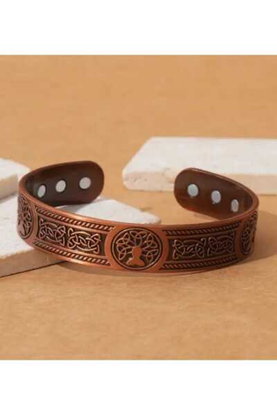 sarıyer silver Tree of Life Tree of Life Copper Bracelet with Magnetic Magnet...