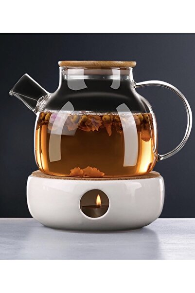 LeylArt Heat resistant 1000 ml strainer glass teapot herbal teas, borosilicat...