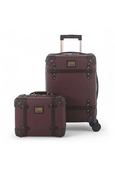 UNIWALKER Classic leather-covered travel bag - shatterproof - 20-inch suitcas...