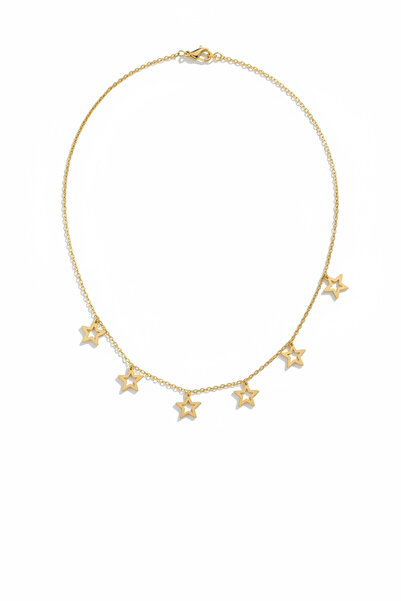 Hakan Güler Kuyumculuk 14 Ayar Altın Yıldızlı Model Şans Kolyesi