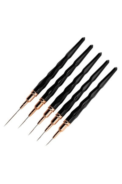 NTN Комплект от 5 първокласни диамантени черни четки за нокти