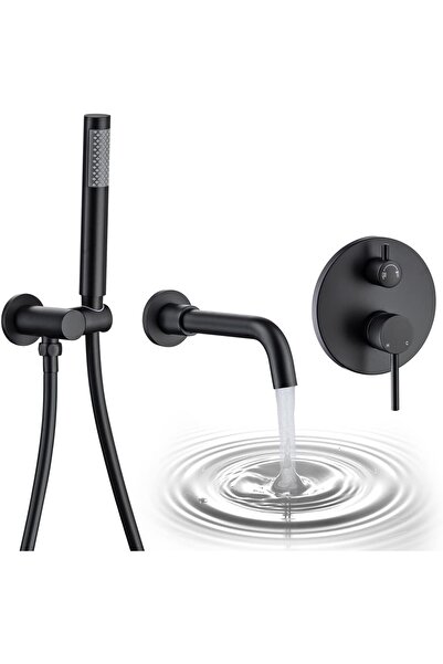 OEM Built-in Bathtub Faucet, 2 Functions, Brass, Matte Black