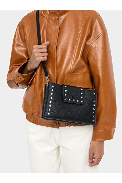 PARFOIS Dokulu ve Zımba Detaylı Çift Askılı Çanta