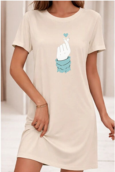 Pink Sky Rochie tricou cu mânecă scurtă pentru femei de mărime mare, cu decol...