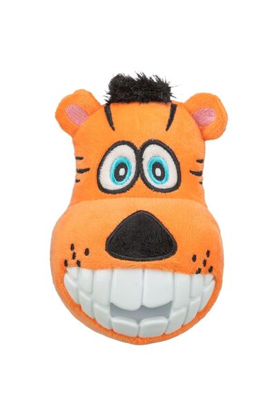 Trixie لعبة مضغ للكلاب من القطيفة على شكل نمر، مصنوعة من مادة TPR، طولها 16 سم