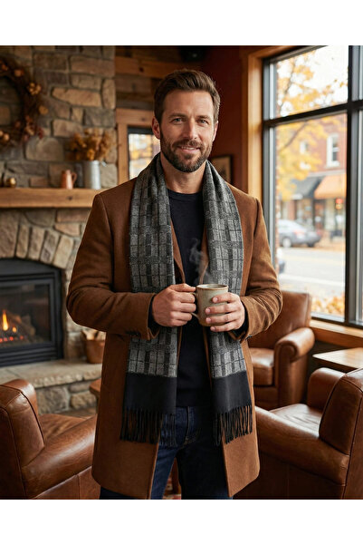 Elit Scarf Checked pattern double-sided scarf