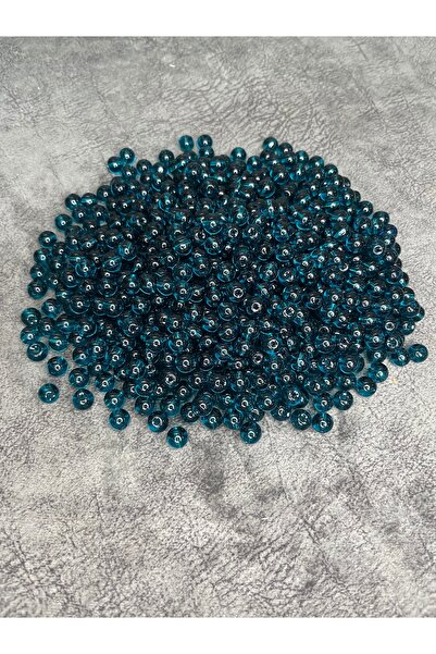 Mos Tespih 10 Gram 15 Adet Mavi Cam Boncuk 8mm Takı Boncuğu
