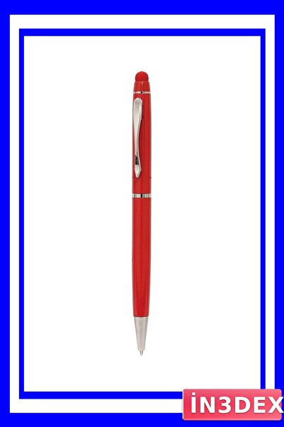 İN3DEX Touch Screen Compatible Metal Ballpoint Pen Red Color