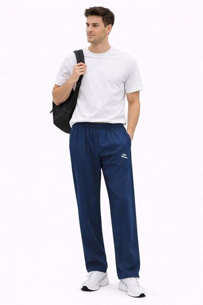 RAPAPA Pantaloni de trening largi, albastru marin pentru bărbați – 82167 LA