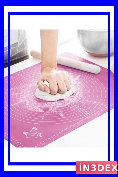 İN3DEX Silicone Dough Rolling Mat 50X40Cm Non-Stick Surface