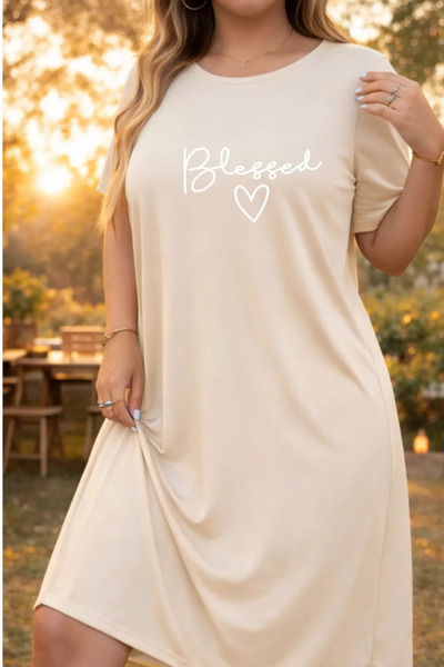 Pink Sky Rochie tricou cu mânecă scurtă pentru femei de mărime mare, cu decol...