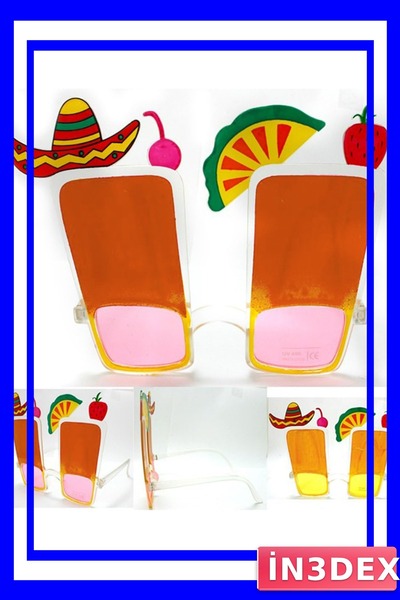 İN3DEX Tropical Party Accessory Fruit Patterned Hat and Glasses