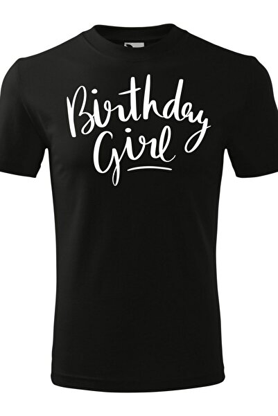 PAS Unisex "Birthday Girl" T-Shirt - Black - Size L