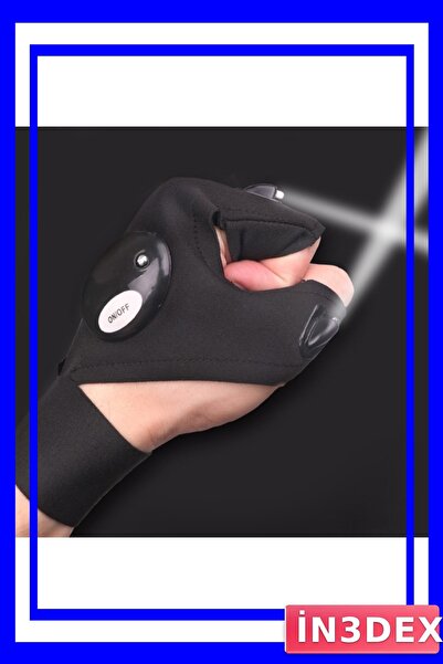 İN3DEX Karanlık Alanlarda Çalışma İçin LED Işıklı Eldiven Çifti