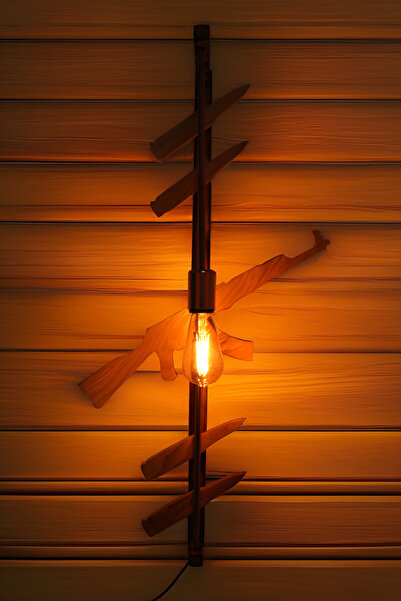 Tahta Kurdu Ahşap Duvar Aplik Rustik