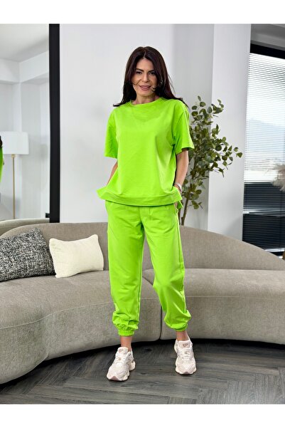 RAMONA BADESCU EXCLUSIVE Women's casual cotton suit - beige, everyday comfort