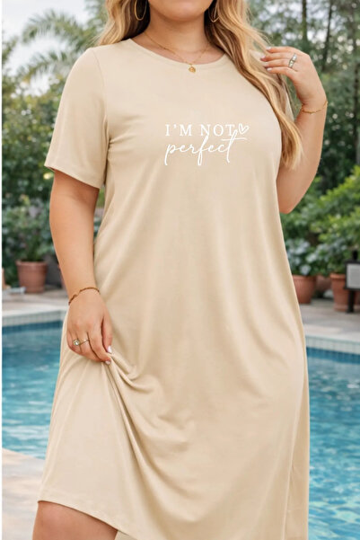 Pink Sky Plus Size Women's Short Sleeve Crew Neck T-Shirt Dress Nightgown