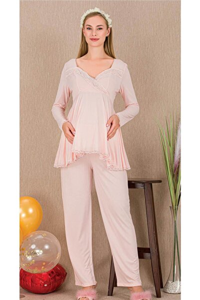 REN Women's 2-piece long sleeve maternity & nursing pajama set
