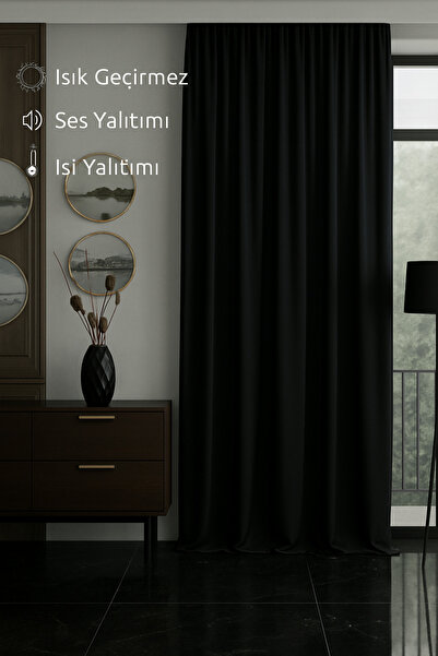 DEVRİM OLİVYA TEKSTİL ЧОРНИЙ Blackout Затемнювальна штора ширина x довжина - ...