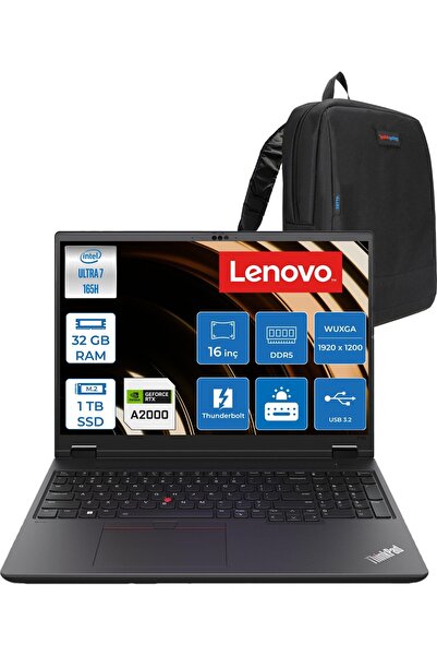 LENOVO Thinkpad P16V G2 Ultra 7 165H 32GB 1tb SSD 8GB/RTX2000 16" IPS W11HOME...