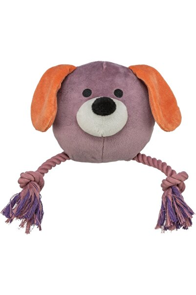 Trixie لعبة رأس كلب مع حبل، لعبة كلب قطيفة 27 سم