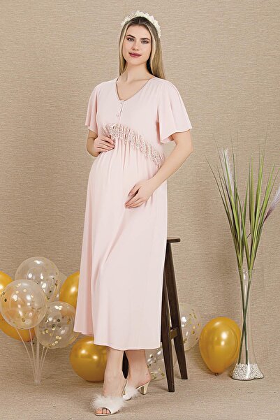 REN Cămașă de noapte pentru femei însărcinate cu mâneci scurte