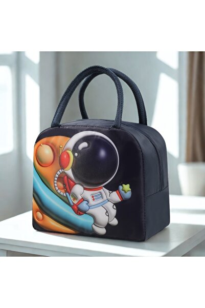 Store Termal Özellikli Şık Beslenme Çantası Figürlü 3D Görünümlü Düz Baskı Te...