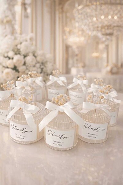 İpek Viola Home Kişiye Özel Kokulu Mika Şekerlik Mum 10’lu Set – Nişan & Söz ...