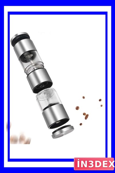 İN3DEX مطحنة ملح وفلفل أكريليكية مزدوجة الحجرات