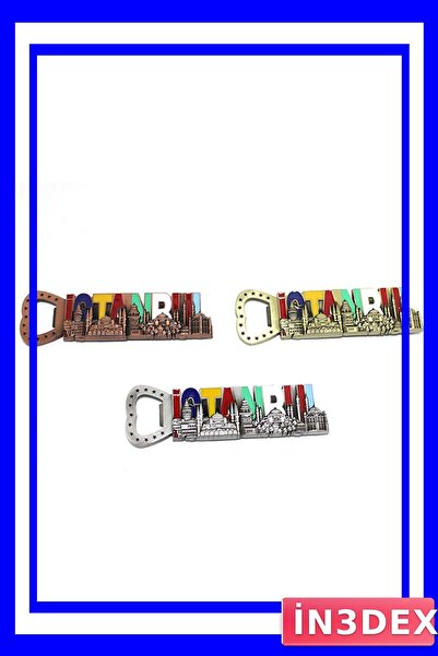 İN3DEX مغناطيس معدني للثلاجة وفتاحة زجاجات بتصميم إسطنبولي