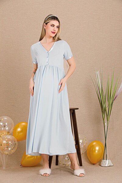 REN Cămașă de noapte pentru femei însărcinate cu mâneci scurte