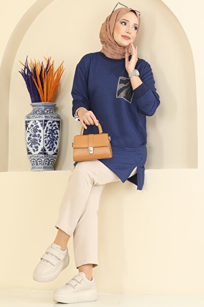 ModaMerve Cep Desenli İki İp Tunik 306OZN1046-MS Laci