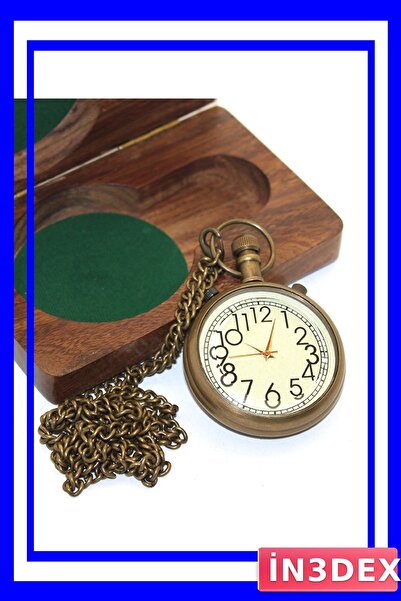 İN3DEX Mechanical Watch with Brass Chain in Wooden Box