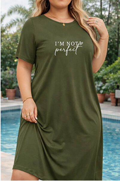 Pink Sky Plus Size Women's Short Sleeve Crew Neck T-Shirt Dress Nightgown