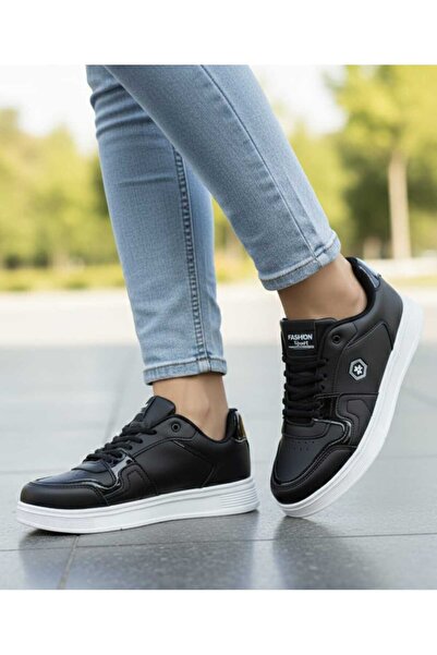 Moda Kadıköy Дамски черни маратонки с водоустойчива ултралека подметка