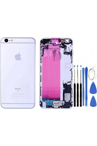 Asia Apple İphone 6S Plus Full Dolu Kasa Kapak + Tamir Seti Gümüş Gri