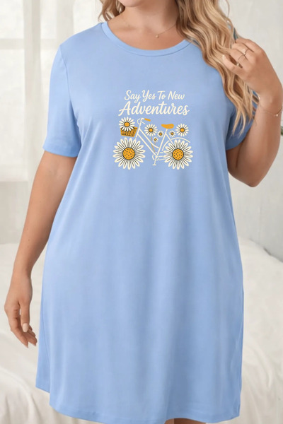 bellanova Γυναικείο κοντομάνικο μπλουζάκι με λαιμόκοψη σε μεγάλο μέγεθος Νυχτικό