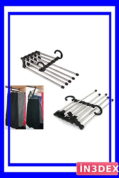 İN3DEX In-Cabinet Movable Pants Organizer System with 5 Hangers