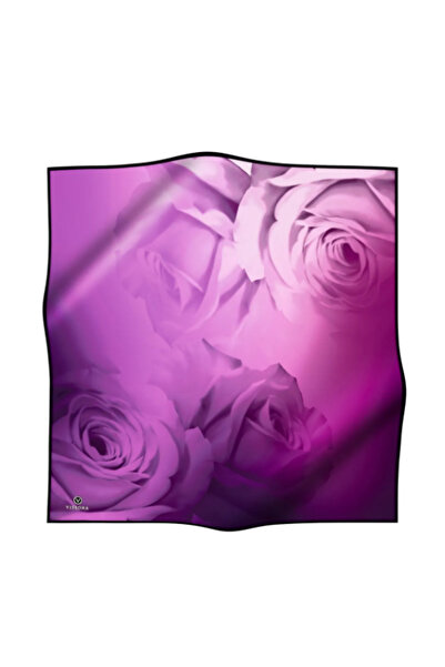 Vissona Μεταξωτό μαντήλι Tivil Με σχέδιο σε χρώμα δαμασκηνί τριαντάφυλλο 1429...