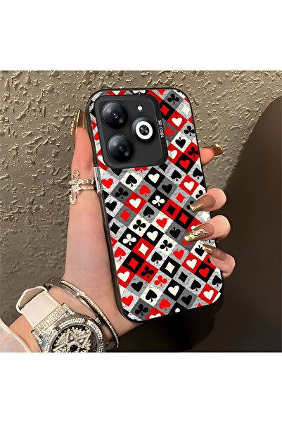 Hontinga حافظة هاتف من السيليكون ذات حافة صلبة ومضادة للسقوط ونمط البوكر متوا...