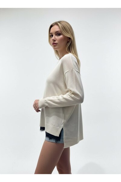 venezia giyim Cotton Women's Lace-Trimmed Sweater // V12404