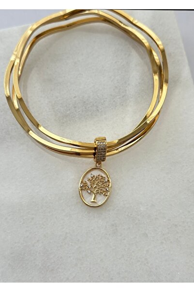 mibrillo Beyaz plakaya hayat ağacı Ajda Bilezik Charmı ya da Kolye Ucu